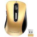 memzuoix 2.4G Wireless Mouse, 1400 DPI Mobile Optical Cordless Mouse with USB Receiver, Portable Computer Mice Wireless Mice for Laptop, PC, Desktop, MacBook, 5 Buttons (Gold)