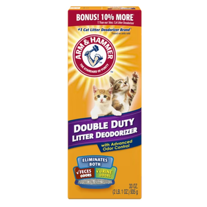 ARM & HAMMER Double Duty Cat Litter Deodorizer and Pet Odor Eliminator, 33 oz Box, Pack of 6 
