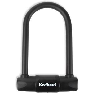 Kwikset High Security Bicycle U-Lock, Hardened Steel, Anti-Theft Bike Lock, 1 Pack, Black