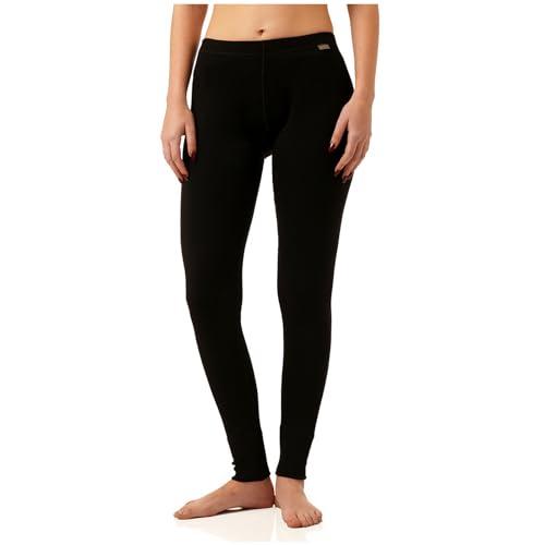 MERIWOOL Womens Base Layer 100% Merino Wool Heavyweight 400g Thermal Pants Leggings for Women Black, S/M