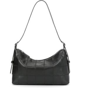 hibear Checkered Shoulder Bag for Women Classic Black and White Purse Trendy Crossbody Purse Leather Totes Hobo Handbag