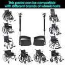 Universal Wheelchair Footrest Replacement - Adjustable Composite Footboard & Heel Loop, Foldable Comfort Support, Affordable, Black, Lightweight, Easy Installation