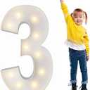 3FT Light Up Numbers Pre-Cut Frame Giant Marquee Numbers 3, Mosaic Numbers for Balloons, 30th 13th Birthday Decorations 2023 Graduation Decorations, Balloon Arch Kit