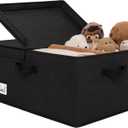 GRANNY SAYS Fabric Storage Bin with Lid, Linen Closet Organizers and Storage Baskets, Large Storage Box, Clothes Bins for Closet Organizing, Jumbo, Black, 1-Pack