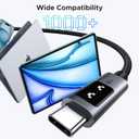 UGREEN Uno USB C to USB C Cable 100W Fast Charging Cable Type C Charging Cord with LED Display for iPhone 17/17 Air/17 Pro/17 Pro Max/16, MacBook Pro/Air, iPad Pro/Air, Galaxy S25 Ultra 6.6FT Black