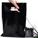 Merchandise Bags 100 Black 9"x12" Size 1.5Mil Thick With Handles