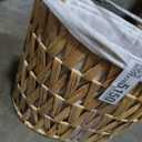 Household Essentials Round Wicker Laundry Basket with Handles, Whimsical Water Hyacinth Basket, Supportive Metal Frame, Removable Polyester Liner, Handwoven, Well-Structured and Versatile, Natural