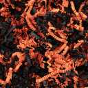 Mefleet 2 LB Halloween Crinkle Cut Paper Shred Filler Black & Orange Crinkle Shredded Paper for Gift Basket - Gift Box Bag Filler - Grass Cushion Stuffing for Halloween Packaging Wrapping