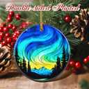 2 x Christmas Ornaments, 2.8 Inch Ceramic Hanging Ornament, Christmas Tree Ornaments, Xmas Decorations, Holiday Decorations, Holiday Party Gifts, and Xmas Gift Ideas - Northern Lights