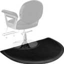 VEVOR Salon Mat for Hair Stylist, 3 x 4 FT Semi-Circle Salon Chair Mat, 1/2-inch Thickened Anti Fatigue Barber Shop Floor Mat with Round Cut Out, Easy-to-Clean PVC Surface & Anti-Trip Beveled Edges