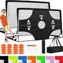 Portable Pop Up Soccer Goal - 6x4ft Backyard Training Equipment with Soccer Ball, Scoring Target Cloth, and Conesl,Fencing Training EquipmentBaseball & Softball Protective Screens (Black)