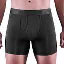 Men's Underwear 3 Pack Micro Modal Boxer Briefs Open Fly (Black, XXL)