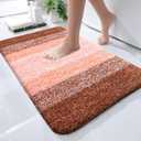 OLANLY Small Bathroom Rugs Mat 24x16, Extra Soft Absorbent Microfiber Bath Rugs, Rubber Backing, Quick Dry, Machine Washable Bath Mat for Bathroom Floor, Tub and Shower, Home Decor Accessories, Orange