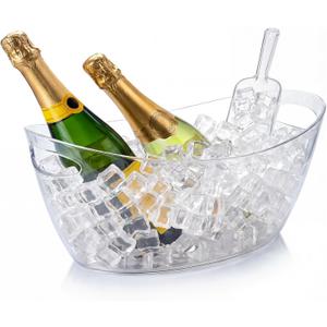 OBTANIM Clear Acrylic Ice Buckets Large Champagne Drink Cooler Storage Ice Tub with Scoops for Beer Cocktails Wine Beverage Home Parties Bar Cooling Supplies