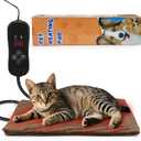 NAMOTEK Pet Heating Pad Adjustable Temperature with Timer, Waterproof Heated Mat with Chew Resistant Cord, Auto Power-Off Electric Indoor Pet Heat Pad for Dogs and Cats (15"x13")