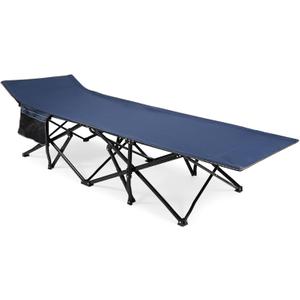 REDCAMP Oversized Heavy Duty Camping cots for Adults 500lbs, Extra Wide Tall Portable Sleeping Cots, XL Cots for Outdoor or Indoor Office, Blue