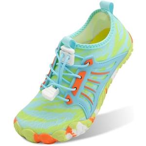 Scurtain Water Shoes for Kids Boys Girls Quick Dry Aqua Shoes Barefoot Beach Sports Swim Pool for Little Big Kid with Drainage (Size 4W)
