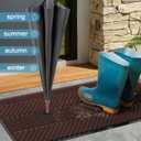 Front Door Mat Indoor Outdoor Entrance, 3' x 6' Heavy Duty Doormat for Entryway, Absorbent Low Profile Welcome Mats Non-Slip, Trap Dirt Durable Mats for Home, Patio, Garage