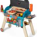 Melissa & Doug Deluxe Wooden Barbecue Grill, Smoker & Pizza Oven, Toy Food & Kids Play Kitchen Accessories, Preschool Learning Toys for Girls & Boys 3+ - FSC Certified