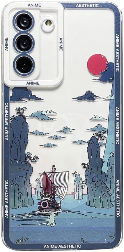 Compatible with Samsung Galaxy S24 Ultra Cute Clear Case, Japanese Cartoon Anime Aesthetic Scenery Soft Shockproof Protective Transparent Case Cover Shell (Landscape-4, for Galaxy S24 Ultra)