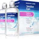 Bausch + Lomb Sensitive Eyes Saline Solution, Gentle Daily Rinse for Soft & Gas Permeable Contact Lenses, with Potassium, 12 Fl Oz (Pack of 2), BBD 01/04/2028