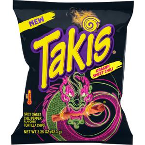 Takis Dragon Sweet Chili, Spicy Sweet Chili Pepper Flavored Hot Tangy Rolled Tortilla Chips Snack Bag