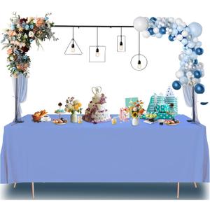 Over The Table Rod Stand with Clamps,Upgraded Clamps strength-Adjustable 28"-42" Tall 28"-99" Length Metal Table Arch Hanging Rod Stand for Wedding Birthday Party Halloween Christmas Decoration, Desktop thickness below 2.87 inches