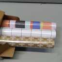 Hallmark Wrapping Paper with Cutlines on Reverse (6 Rolls: 135 Square Feet Total) Pink, Gold, Stripes, Kraft Brown, Black and White Plaid for Birthdays, Baby Showers, Bridal Showers