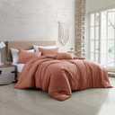 Modern Threads 4-Piece Garment-Washed Comforter Set Beck Dark Rose Queen
