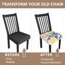 Stretch Dining Chair Seat Covers Set of 6,Dining Chair Slipcovers, Floral Printed Chair Covers,Soft Fabric Washable Upholstered Chair Seat Protector, No Rear Covers for Home Kitchen Dining Room (Orange Floral With Fruit)