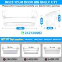 [2 PACK] UPGRADED 242126602 Refrigerator Door Bin Shelf Replacement For Frigidaire Door Shelf Replacement -LFSS2612TF0 LFSS2612TF4 Frigidaire Door Bin Bottom Shelf Parts 2421266 PS12364199 Shelves