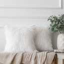 Ashler HOME DECO Pack of 2 Decorative Luxury Style White Faux Fur Throw Pillow Case Cushion Cover 18 x 18 Inches 45 x 45 cm (Pack of 2)
