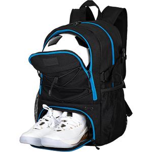 Goloni Soccer Backpack,Basketball Backpack with Ball Compartment & Shoe Compartment,Backpack for Basketball,Soccer (TR Blue)