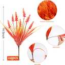 Geegoods 24 Bundles Artificial Fall Flowers Outdoor  Faux Lavender Flowers with Monkey Grass UV Resistant Plastic Faux Plants for Garden Porch Patio Home Decor, Autumn Color