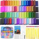 60 Colors Polymer Clay, DIY Modeling Clay Starter kit for Kids, Oven Baked Model Clay Art & Crafts Toys with Sculpting Tools, Non-Sticky, Birthday & Christmas Gift for Kids & Adults Artists