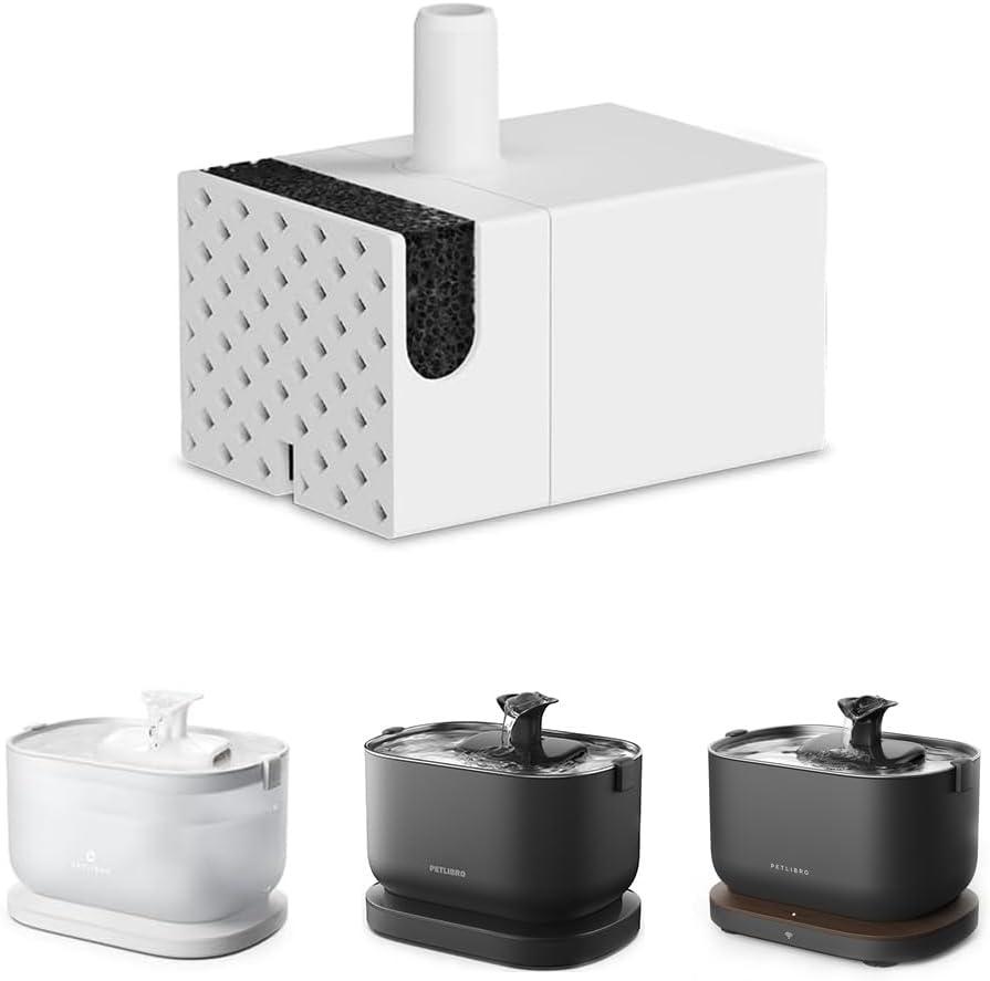 PETLIBRO Offical Cat Water Fountain Pump, Easy Replacement for Cat Fountain PLWF115/PLWF105/PLWF005, Wireless Cat Fountain Pump for Pet Water Fountain, Super Quiet Pump for Dog Dispenser (White)