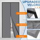 Magnetic Thermal Insulated Door Curtain Temporary Magnetic Screen Door Fits Door Size 32"X80" Thicker Layered Fabric Self Closing Door Curtains with Thicken Cotton for Winter Back/Front Doors (Gray)