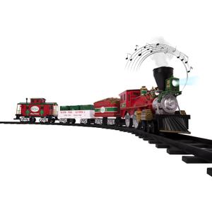 Lionel Battery-Operated North Pole Central Freight Toy Train Set with Bluetooth, Locomotive, Train Cars, & Track with Authentic Train Sounds, Lights, & Water Vapor Smoke Effects for Kids 4+