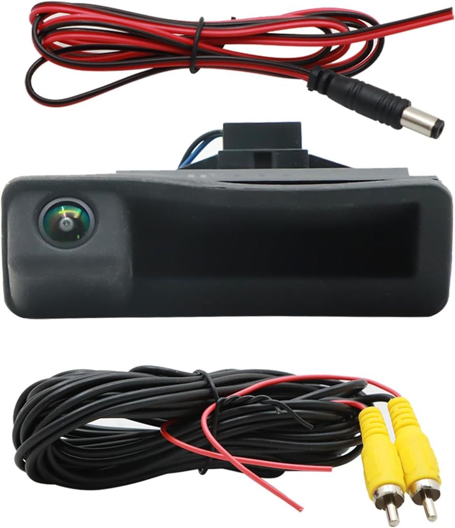 NLQR 170 Degree Parking Backup Camera, Fit for BMW 3 5 Series X1 X5 X6 E90 E91 E92 E93 E39 E60 E61 E53 E71 2008-2013, Rear View Camera Car Trunk Handle Backup Camera