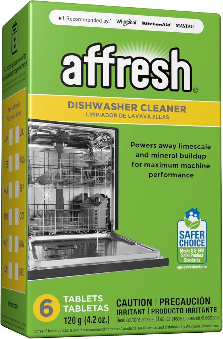 Affresh Dishwasher Cleaner, Helps Remove Limescale and Odor-Causing Residue, 6 Tablets (6 Count (Pack of 1))