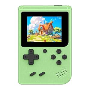Retro Gaming Console, Portable Handheld Game Console with 400+ Classic Games, Video Game Console with 3.0" HD Screen and Rechargeable Battery (Green)