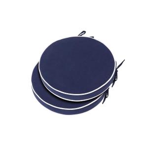 Outdoor Bistro Chair Cushions Set of 2, Waterproof 15 inch Round Seat Cushions with Ties for Patio Deck Furniture