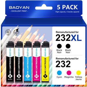 232xl Ink Cartridge Remanufactured Replacement for Epson 232XL Ink Cartridges Combo Pack Use with Expression Home XP-4200 XP-4205 Workforce WF-2930 WF-2950 Printer (2 Black Cyan Magenta Yellow)