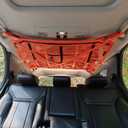 Kaskawise SUV Car Ceiling Cargo Net with Adhesive Straps, Double-Layer Mesh Car Roof Net Storage for Truck, Van, Travel Long Road Trip Camping Interior Accessories 39.3 X 23.6 Inch, Orange