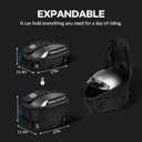 Motorcycle Tail Bag Seat Helmet Large Capacity Dual Use Motorcycle Backpack, 25L-38L Waterproof Luggage Bags White