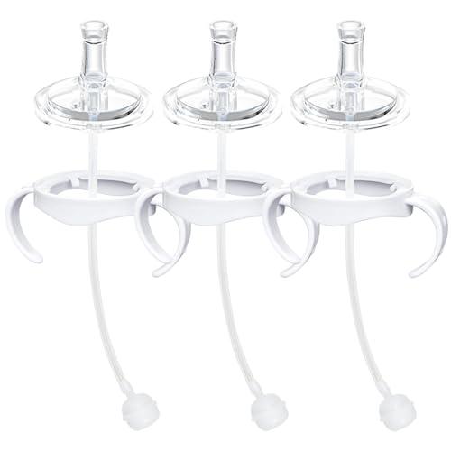 Sippy Cup Conversion Kit Compatible with Philips Avent Natural Baby Bottles, Soft Straw top and Weighted Ball Sippy Cup Transition Kit with Handles, 8m+ Pack of 3