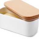 Sweese Small Butter Dish with Lid for Countertop, Airtight Butter Keeper Holds Up to 1 Sticks of Butter, Porcelain Butter Container for Kitchen Decor and Accessories for Kitchen Gift, White