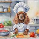 Caroline's Treasures Cocker Spaniel The Chef Memory Foam Kitchen Mat Machine Washable Anti-Fatigue Mat Cushion Comfort Bath Mat or Kitchen Rug