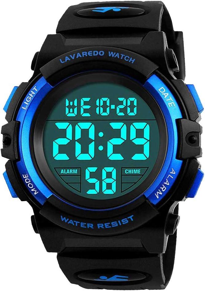 Kids Watch,Boys Watch for 3-15 Year Old Boys,Digital Sport Outdoor Multifunctional Chronograph LED 50 M Waterproof Alarm Calendar Analog Watch for Children with Silicone Band,Kids Gift (01-Blue)