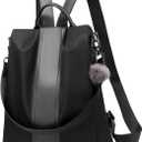 PINCNEL Women Backpack Purse Waterproof Nylon Anti-theft Rucksack Lightweight Shoulder Bag (Large, Black)